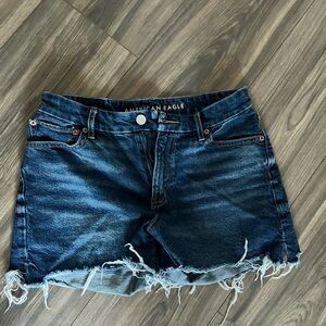 American Eagle Outfitters Distressed Dark Blue Jean Shorts